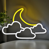 TONGER® Cloud With Moon Wall LED Neon Sign Light For Halloween Decoration