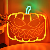 TONGER® Pumpkin Wall LED Neon Sign Light For Halloween Decoration