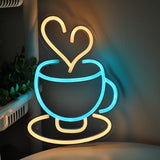 TONGER® Coffee With Heart Wall LED Neon Sign Light
