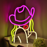 TONGER® Cowgirl Wall LED Neon Sign Light