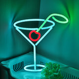 TONGER® Cocotails With Cherry Wall LED Neon Sign Light