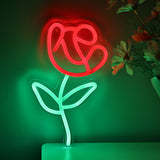TONGER® Rose Flower Wall LED Neon Sign Light