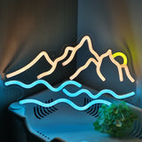 TONGER® Waves at Dusk Sunset & Ocean Wall LED Neon Sign Light