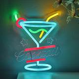TONGER® Cocktails Glass Shape With Cherry Wall LED Neon Sign Light