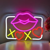 TONGER® XOXO Lips Wall LED Neon Sign Light