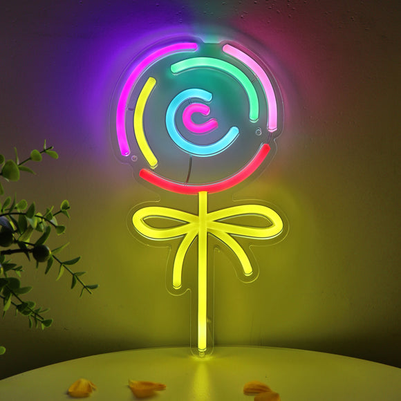 Loollipop Wall LED Neon Sign Light, Can be hang on the wall,Powered by USB