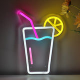 TONGER® Juice Cokatails With Lemon Wall LED Neon Sign Light