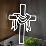 TONGER® Cross With Jesus Cloth Wall LED Neon Sign Light