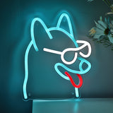 TONGER® Husky Huskies Dog Wear Sunglasses Wall LED Neon Sign Light