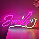TONGER® Smile Letter With Smile Face Wall LED Neon Sign Light