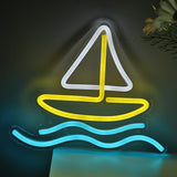 TONGER® Boat In Sea Wall LED Neon Sign Light