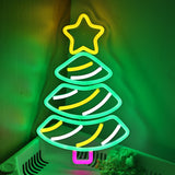 TONGER® Christmas Tree With Star Wall LED Neon Sign Light