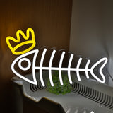 TONGER® Fish Shape With Crown Wall LED Neon Sign Light