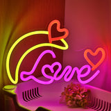 TONGER® Love With Moon Wall LED Neon Sign Light