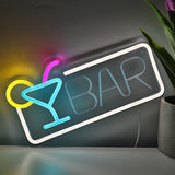 TONGER® Bar With Cocktails Wall LED Neon Sign Light