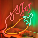 TONGER® Chilli With Fire Wall LED Neon Sign Light