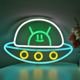 TONGER® Alien in UFO Wall LED Neon Sign Light
