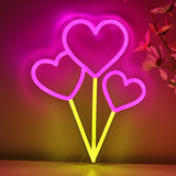 TONGER® Flying Heart Balloon Wall LED Neon Sign Light