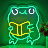 TONGER® Reading Frog Wall LED Neon Sign Light