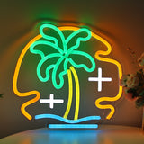 TONGER® Plam Tree With Sea Wall LED Neon Sign Light