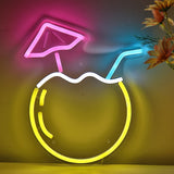 TONGER® Coconut Juice Cocktails Wall LED Neon Sign Light