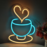 TONGER® Coffee With Heart Wall LED Neon Sign Light