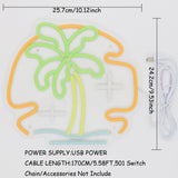 TONGER® Plam Tree With Sea Wall LED Neon Sign Light