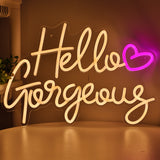 TONGER® Hello Gorgeous Wall LED Neon Sign Light