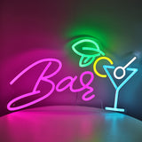 TONGER® Cocktails With Bar Wall LED Neon Sign Light