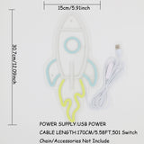 TONGER® Rocket Wall LED Neon Sign Light