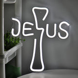TONGER® Cross With Jesus Wall LED Neon Sign Light