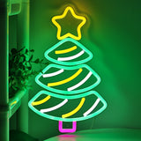 TONGER® Christmas Tree With Star Wall LED Neon Sign Light