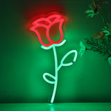 TONGER® Rose Flower Wall LED Neon Sign Light