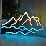 TONGER® Waves at Dusk Sunset & Ocean Wall LED Neon Sign Light