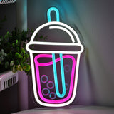 TONGER® Milk Tea Cup Wall LED Neon Sign Light