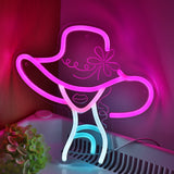 TONGER® Artistic Beauty Girl Wear Hat Wall LED Neon Sign Light