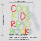 TONGER® Cool Kids Read Books Wall LED Neon Sign Light
