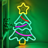 TONGER® Christmas Tree With Star Wall LED Neon Sign Light