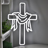 TONGER® Cross With Jesus Cloth Wall LED Neon Sign Light