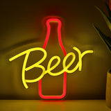 TONGER® Beer With Bottle Wall LED Neon Sign Light