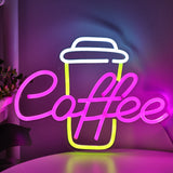 TONGER® Coffee With Cup Wall LED Neon Sign Light