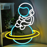 TONGER® Astronaut Sit on Earth Wall LED Neon Sign Light
