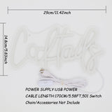 TONGER® Cocktails Wall LED Neon Sign Light