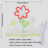TONGER® Flower Book Wall LED Neon Sign Light