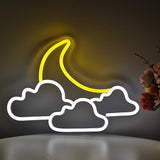 TONGER® Cloud With Moon Wall LED Neon Sign Light For Halloween Decoration