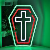 TONGER® Cross Coffin Wall LED Neon Sign Light