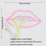 TONGER® Dripping Lips Wall LED Neon Sign Light