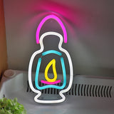 TONGER® Vintage Kerosene Lamp Oil Lamp Lantern Wall LED Neon Sign Light
