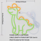 TONGER® Cowboy Dinosaur Wall LED Neon Sign Light