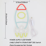 TONGER® Rocket Wall LED Neon Sign Light